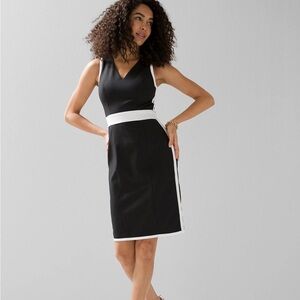 White House Black Market Black and White Midi Dress SZ 4